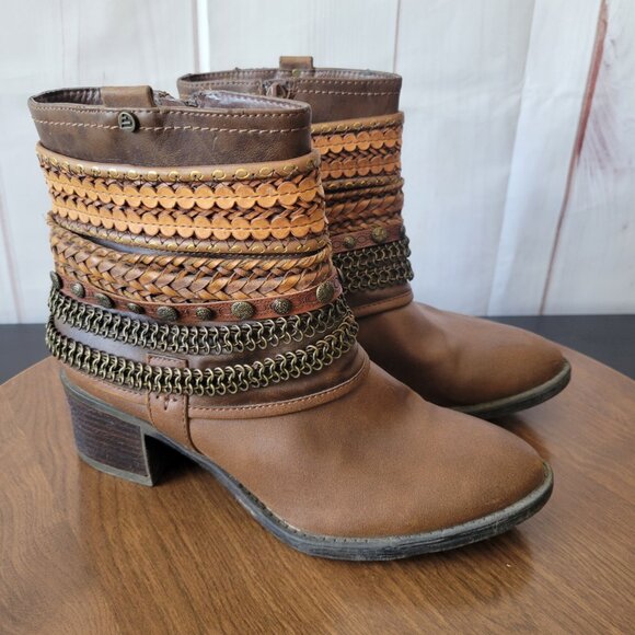 Buckle Bull Boxer Women’s Sz 7.5 Ankle Booties, Brown, Inside Zipper, EUC - Picture 2 of 11